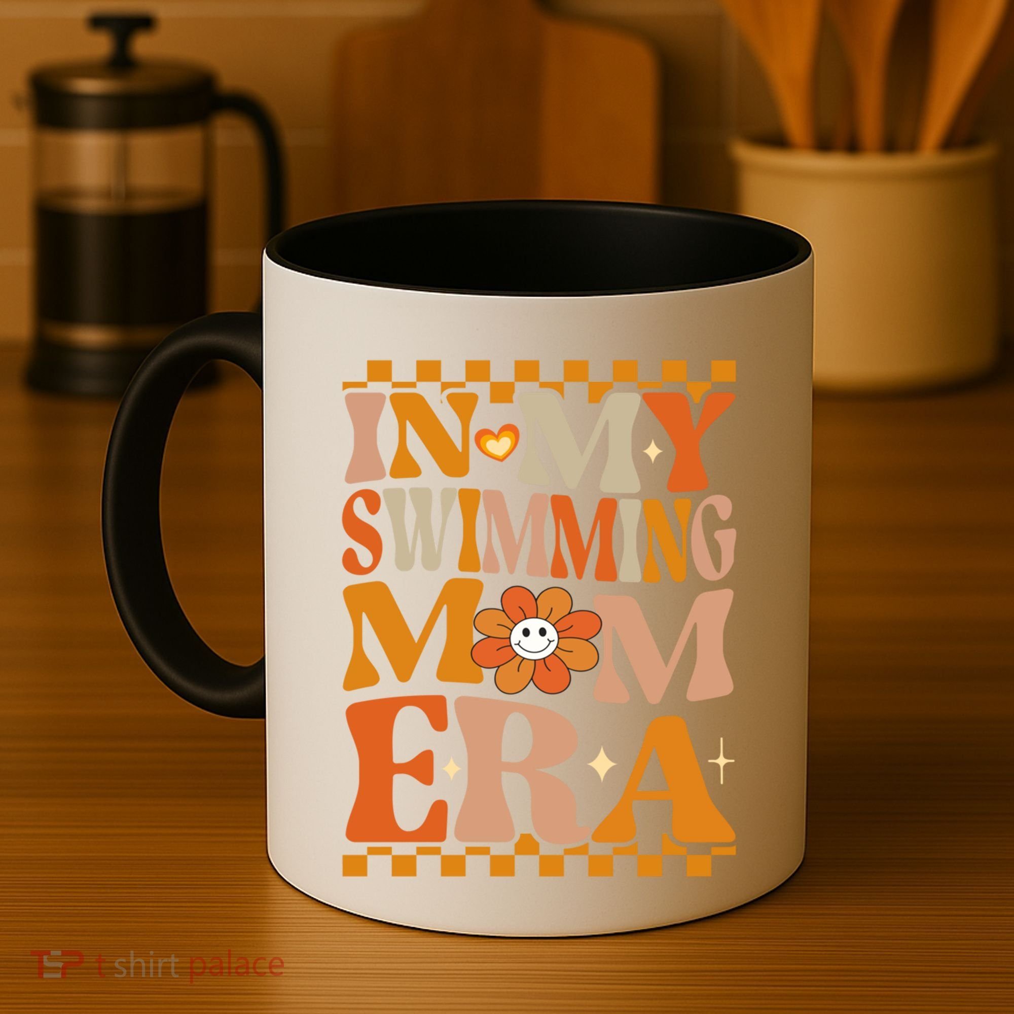 In My Swimming Mom Era Retro Groovy Hippie Swimming Cool Gift Coffee Mug