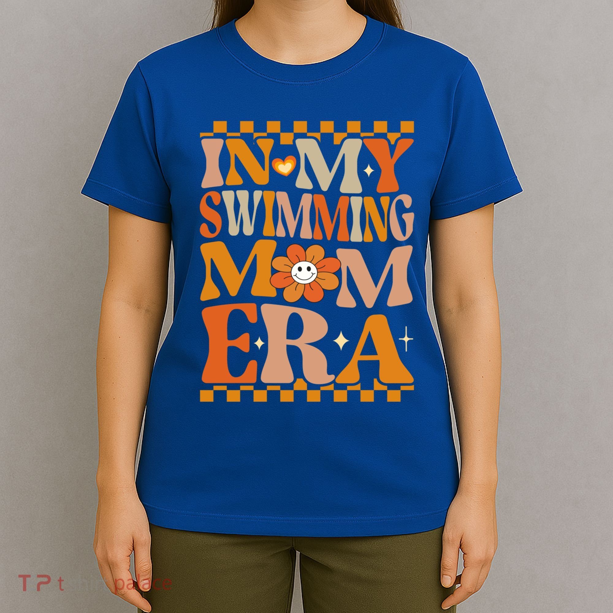 In My Swimming Mom Era Retro Groovy Hippie Swimming Cool Gift T-Shirt