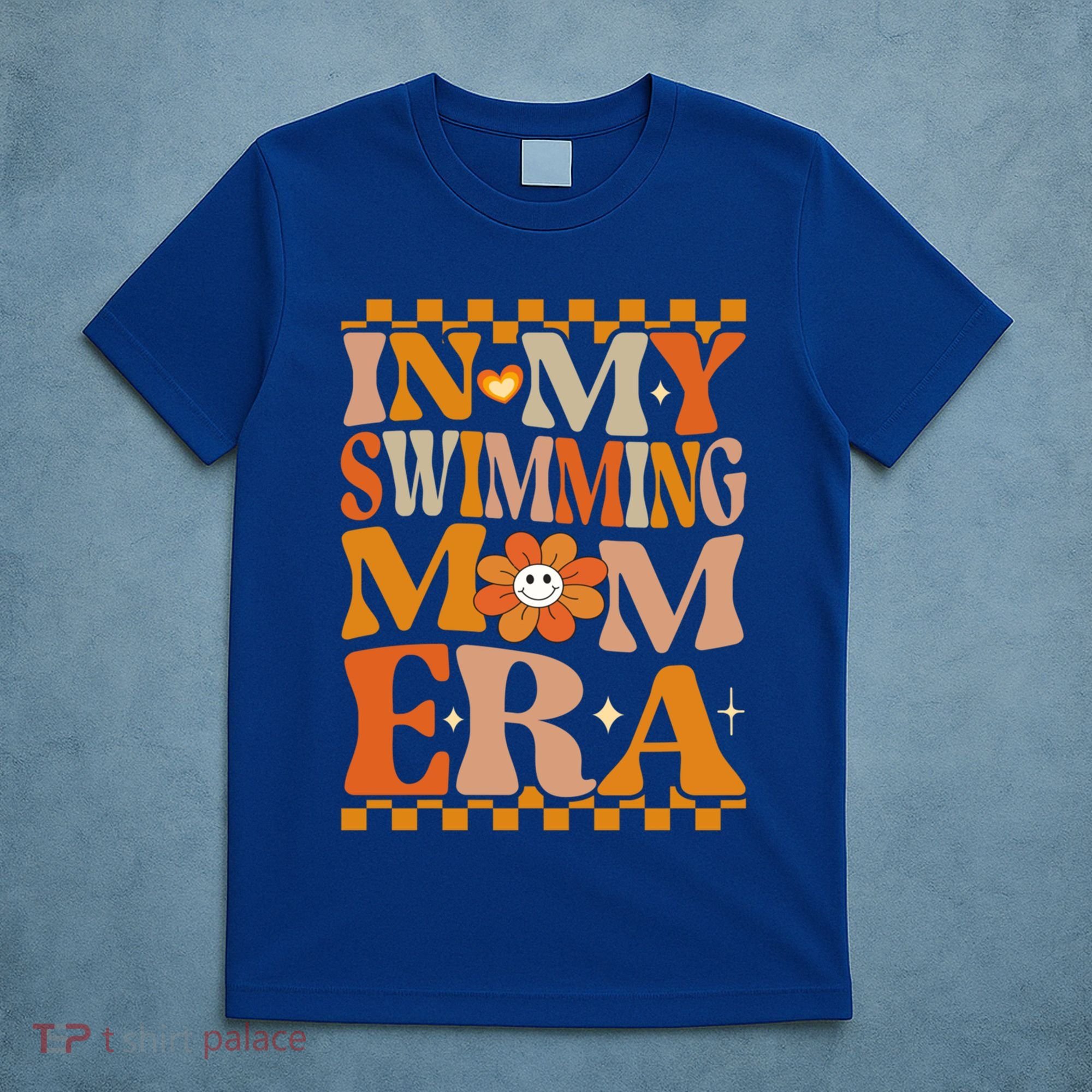 In My Swimming Mom Era Retro Groovy Hippie Swimming Cool Gift T-Shirt