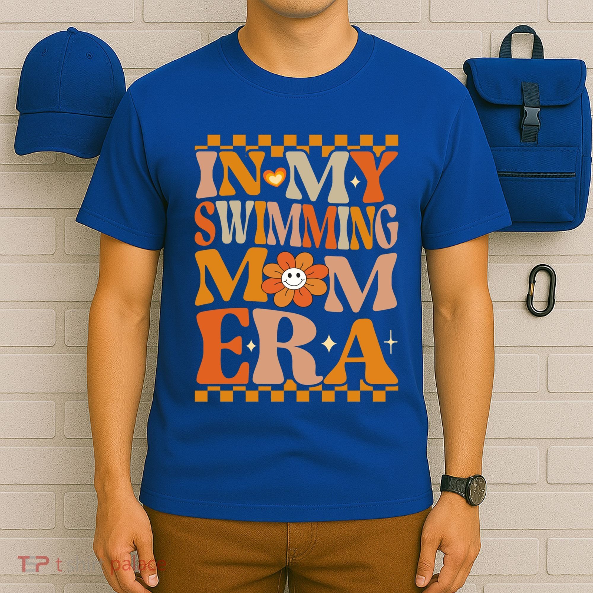 In My Swimming Mom Era Retro Groovy Hippie Swimming Cool Gift T-Shirt