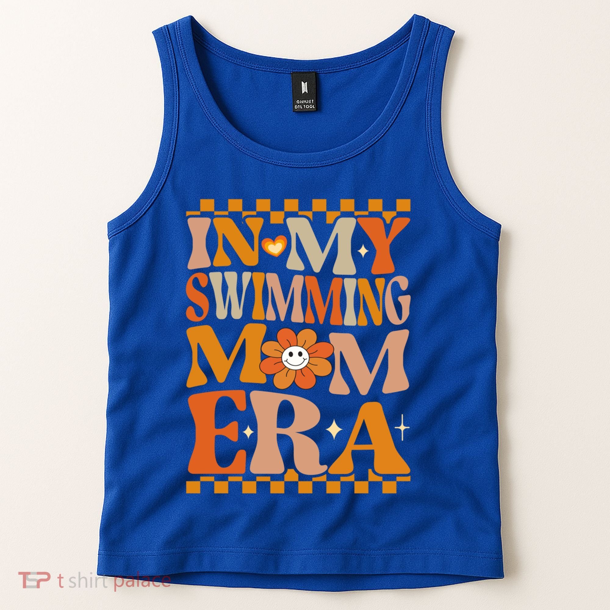 In My Swimming Mom Era Retro Groovy Hippie Swimming Cool Gift Tank Top