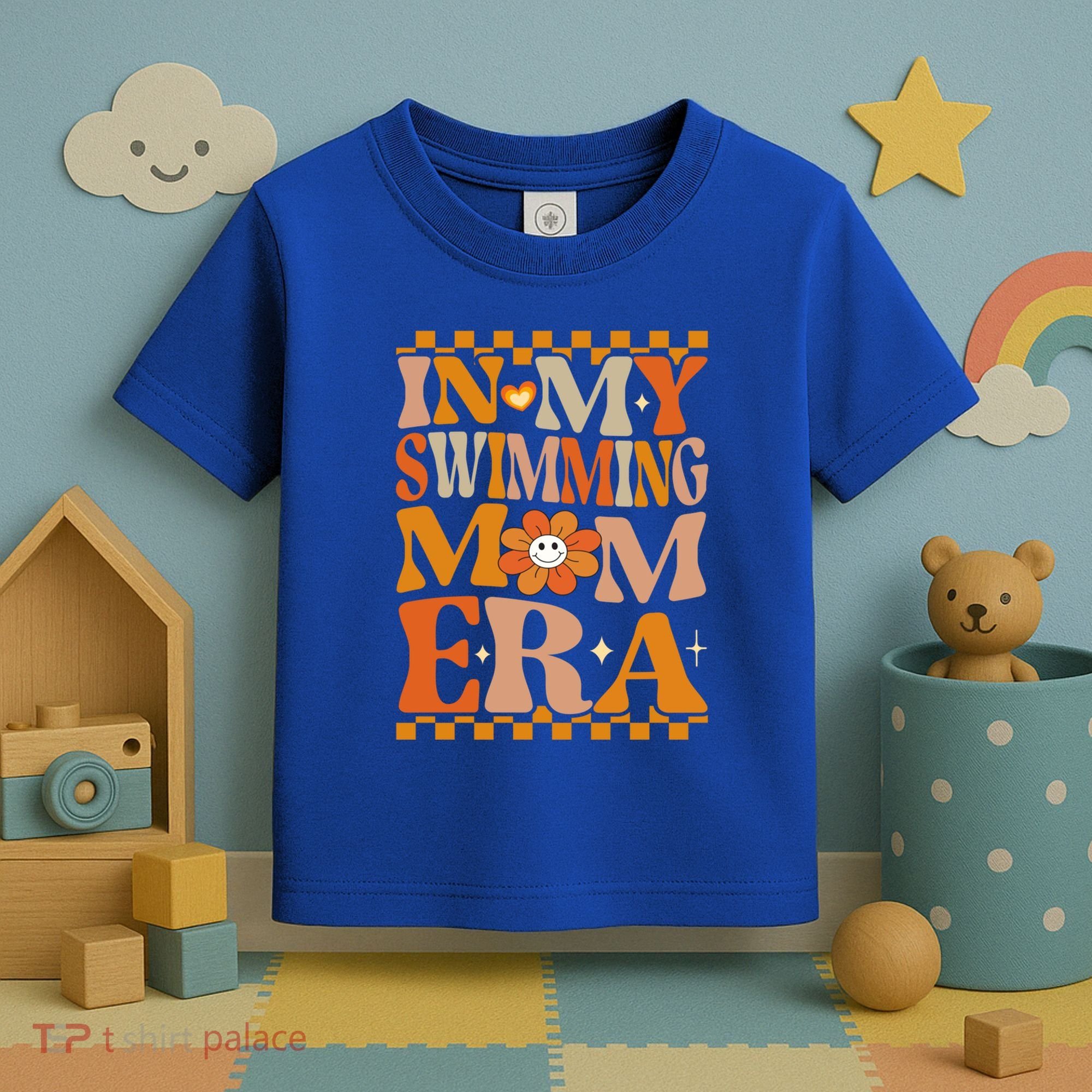 In My Swimming Mom Era Retro Groovy Hippie Swimming Cool Gift Toddler T-Shirt