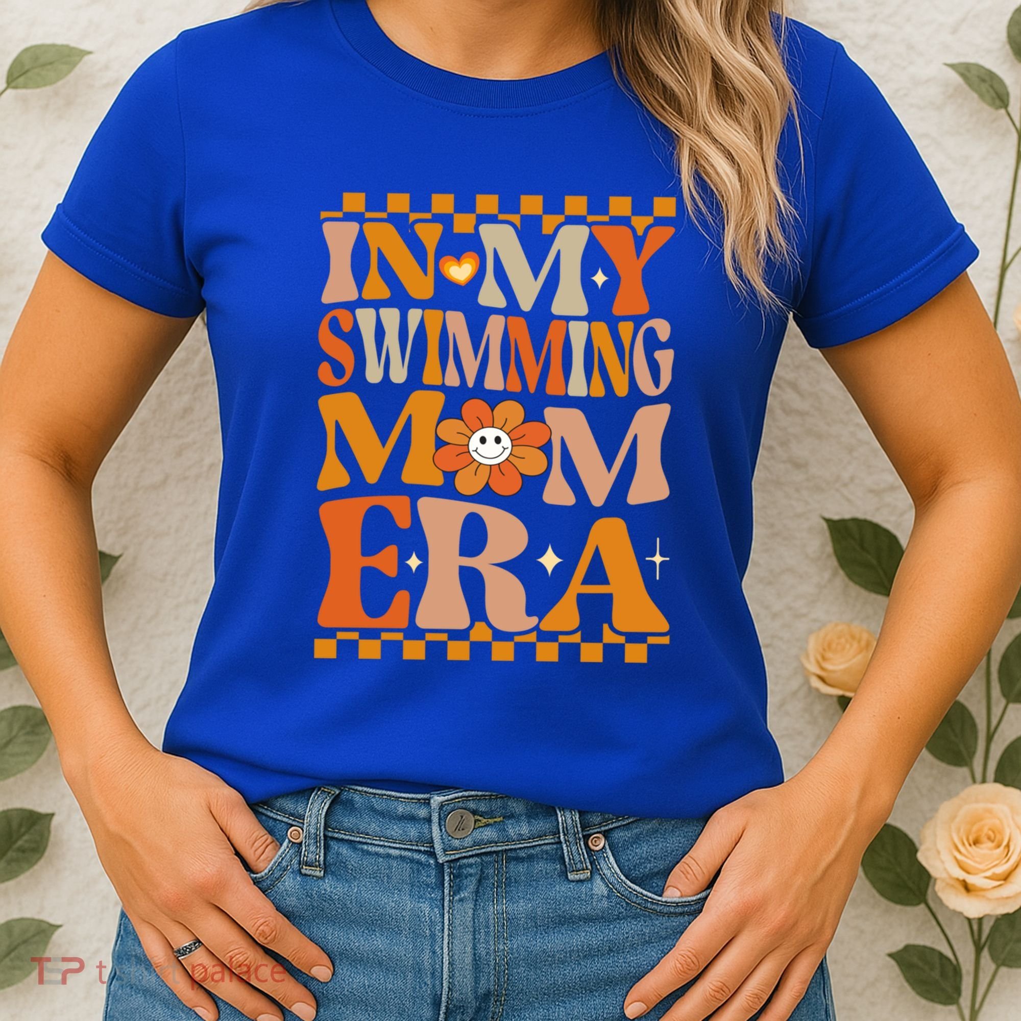 In My Swimming Mom Era Retro Groovy Hippie Swimming Cool Gift Women's T-Shirt