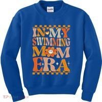 In My Swimming Mom Era Retro Groovy Hippie Swimming Cool Gift Kids Sweatshirt thumb 0