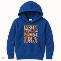 In My Swimming Mom Era Retro Groovy Hippie Swimming Cool Gift Kids Hoodie thumb 0