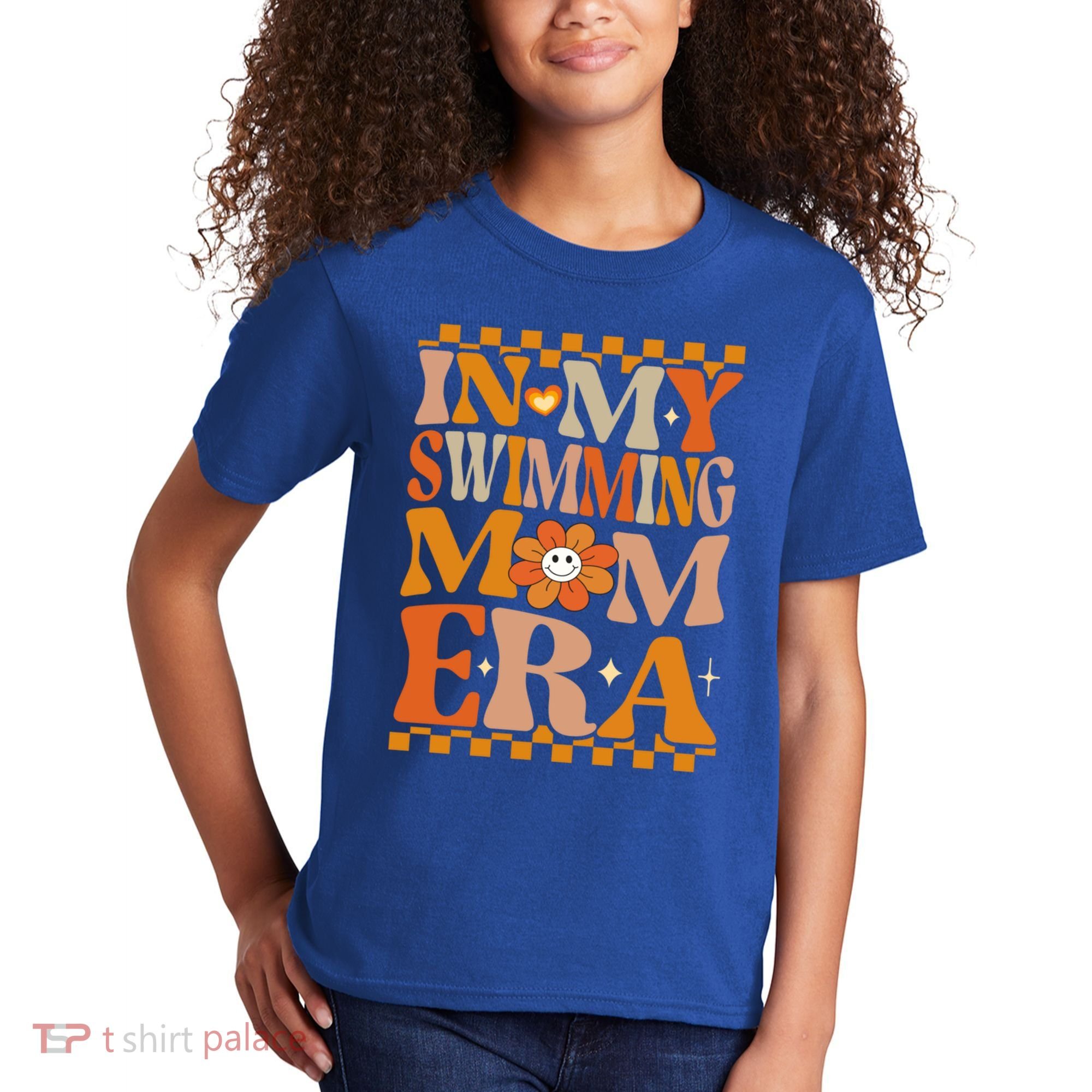 In My Swimming Mom Era Retro Groovy Hippie Swimming Cool Gift Kids T-Shirt