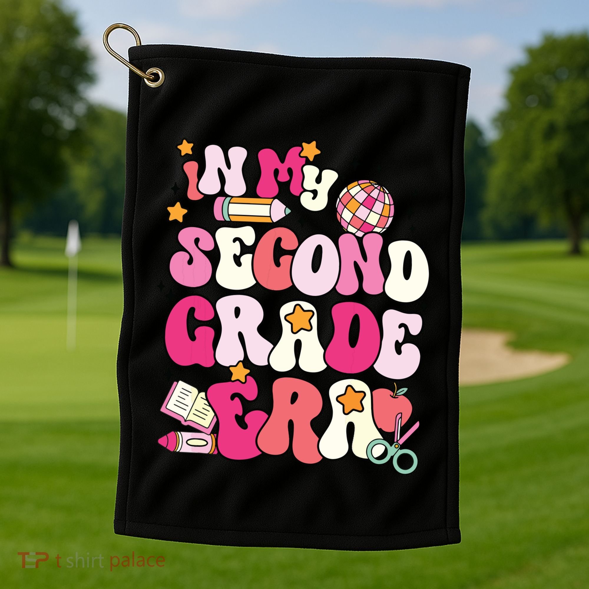 In My Second Grade Era Girl Back To School 2nd Grade Teacher Golf Towel