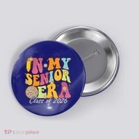 In My Senior Era Class Of 2026 Graduate Retro Groovy Funny Gift Button thumb 0
