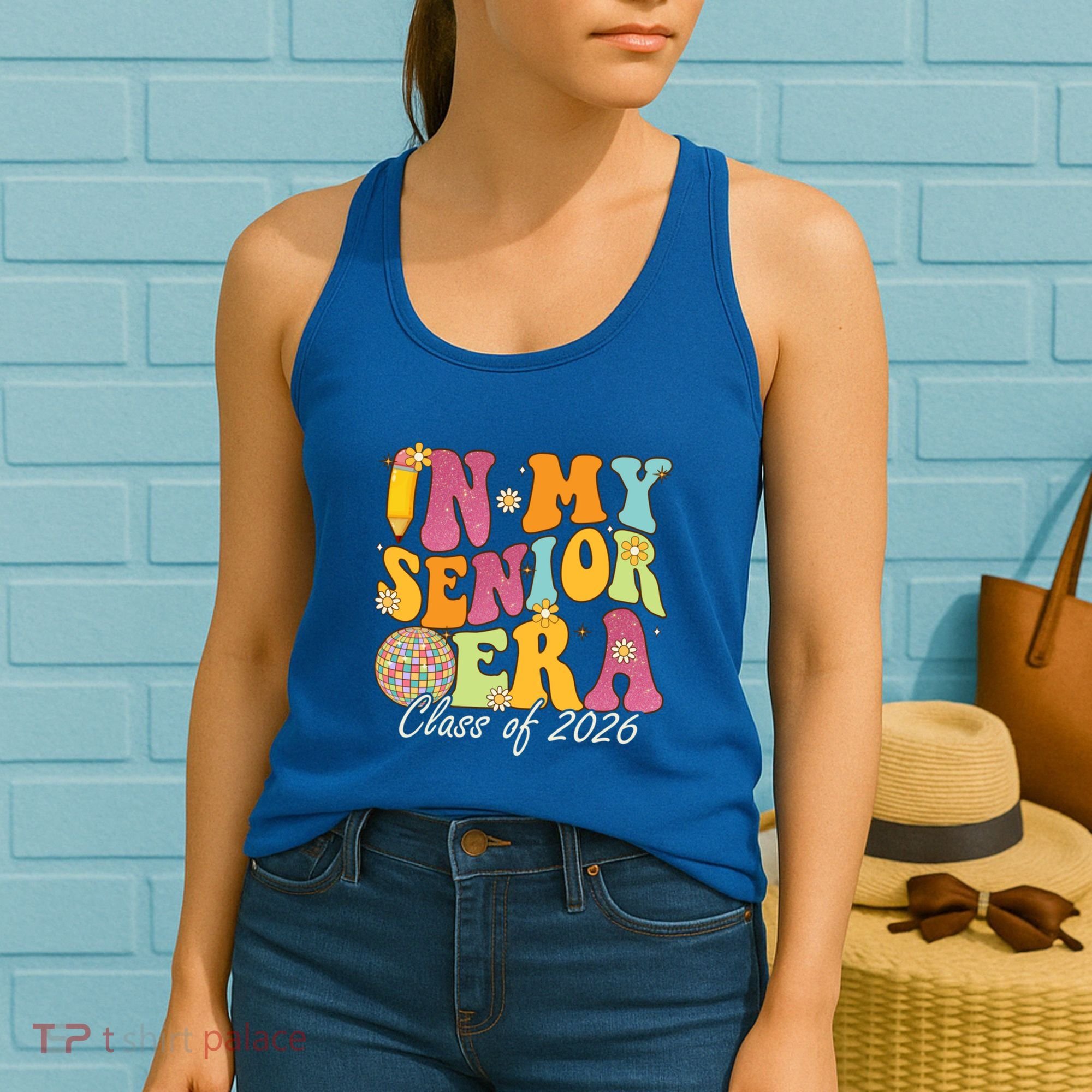 In My Senior Era Class Of 2026 Graduate Retro Groovy Funny Gift Women's Tank Top