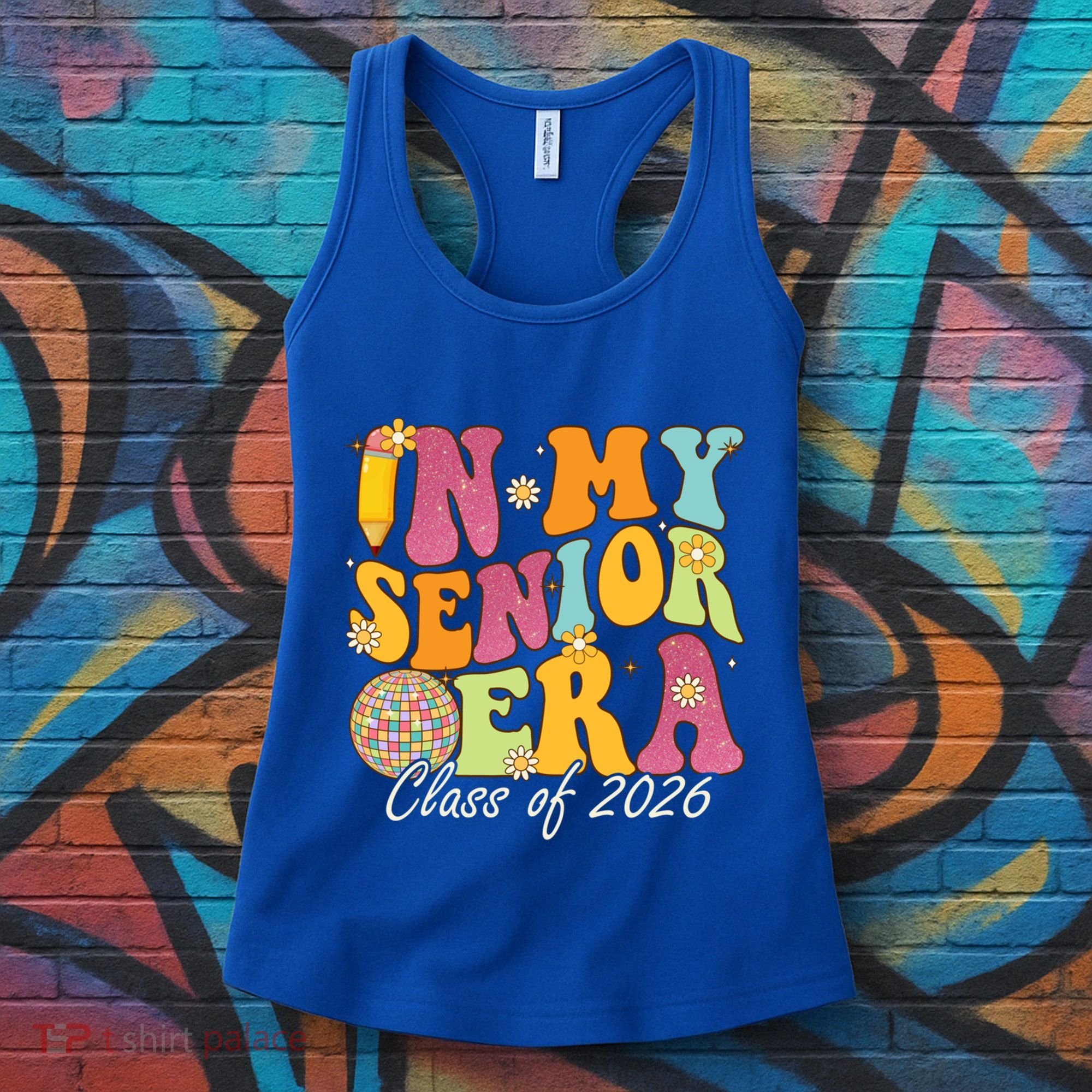 In My Senior Era Class Of 2026 Graduate Retro Groovy Funny Gift Women's Tank Top