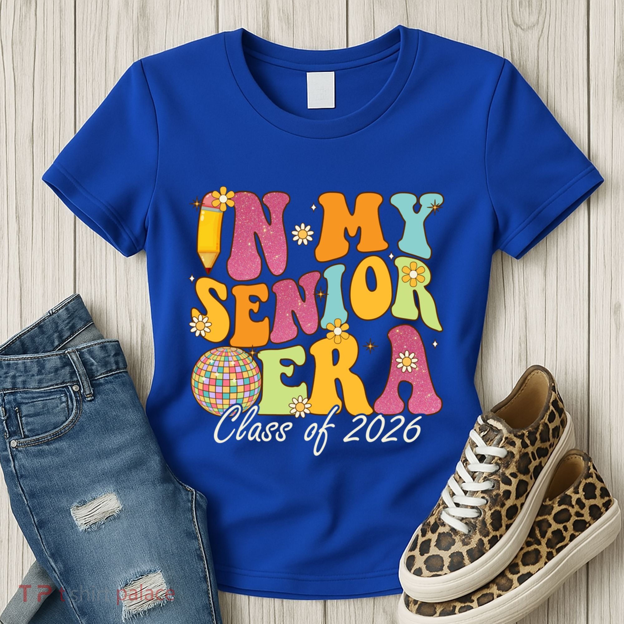 In My Senior Era Class Of 2026 Graduate Retro Groovy Funny Gift Women's T-Shirt