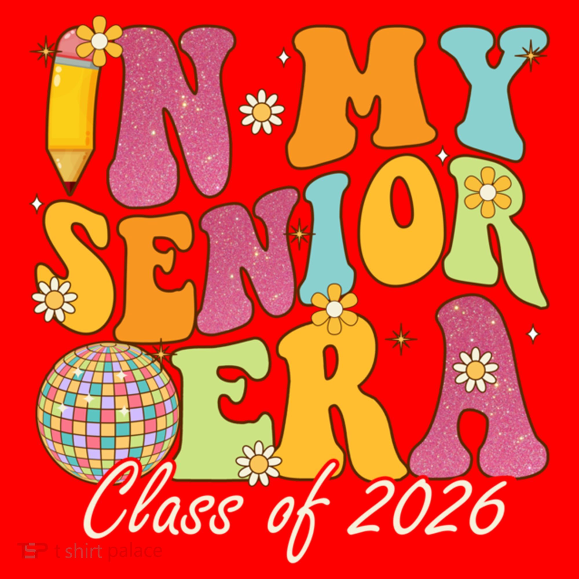 In My Senior Era Class Of 2026 Graduate Retro Groovy Funny Gift Santa Hat