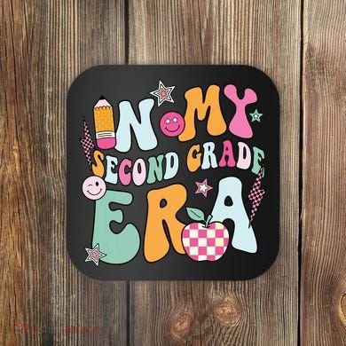 In My Second Grade Era Back To School Retro Groovy 2nd Grade Coaster