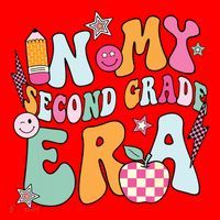 In My Second Grade Era Back To School Retro Groovy 2nd Grade Santa Hat thumb 1