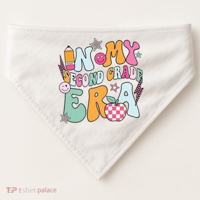 In My Second Grade Era Back To School Retro Groovy 2nd Grade USA-Made Doggie Bandana