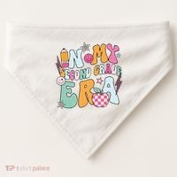 In My Second Grade Era Back To School Retro Groovy 2nd Grade USA-Made Doggie Bandana thumb 0