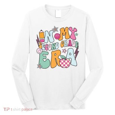 In My Second Grade Era Back To School Retro Groovy 2nd Grade Long Sleeve Shirt