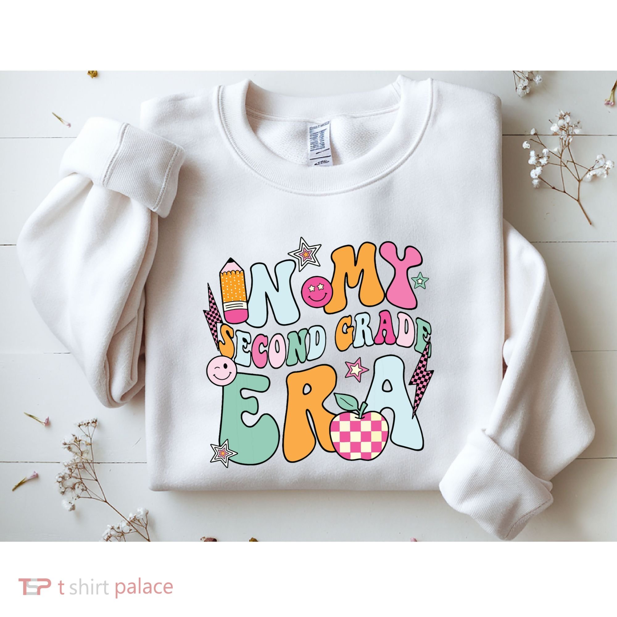 In My Second Grade Era Back To School Retro Groovy 2nd Grade Sweatshirt