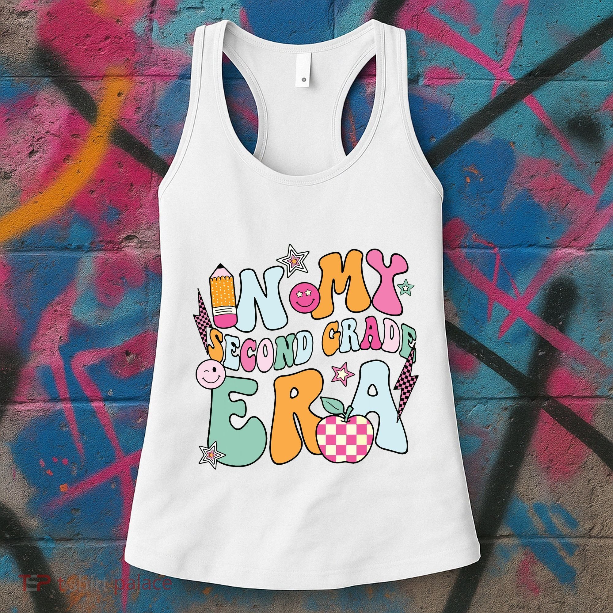 In My Second Grade Era Back To School Retro Groovy 2nd Grade Women's Tank Top