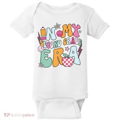 In My Second Grade Era Back To School Retro Groovy 2nd Grade Baby Bodysuit