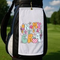 In My Second Grade Era Back To School Retro Groovy 2nd Grade Golf Towel thumb 2