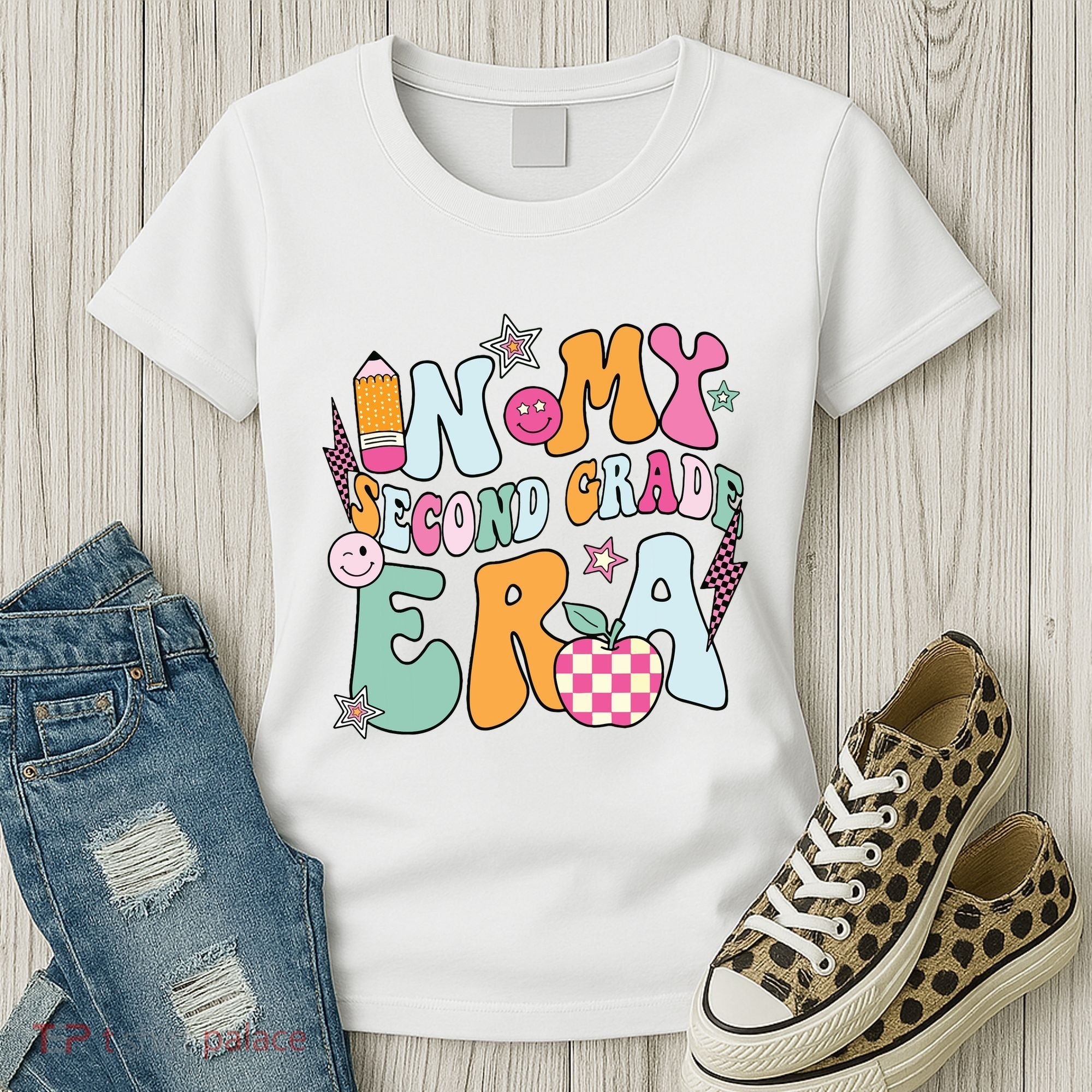 In My Second Grade Era Back To School Retro Groovy 2nd Grade Women's T-Shirt