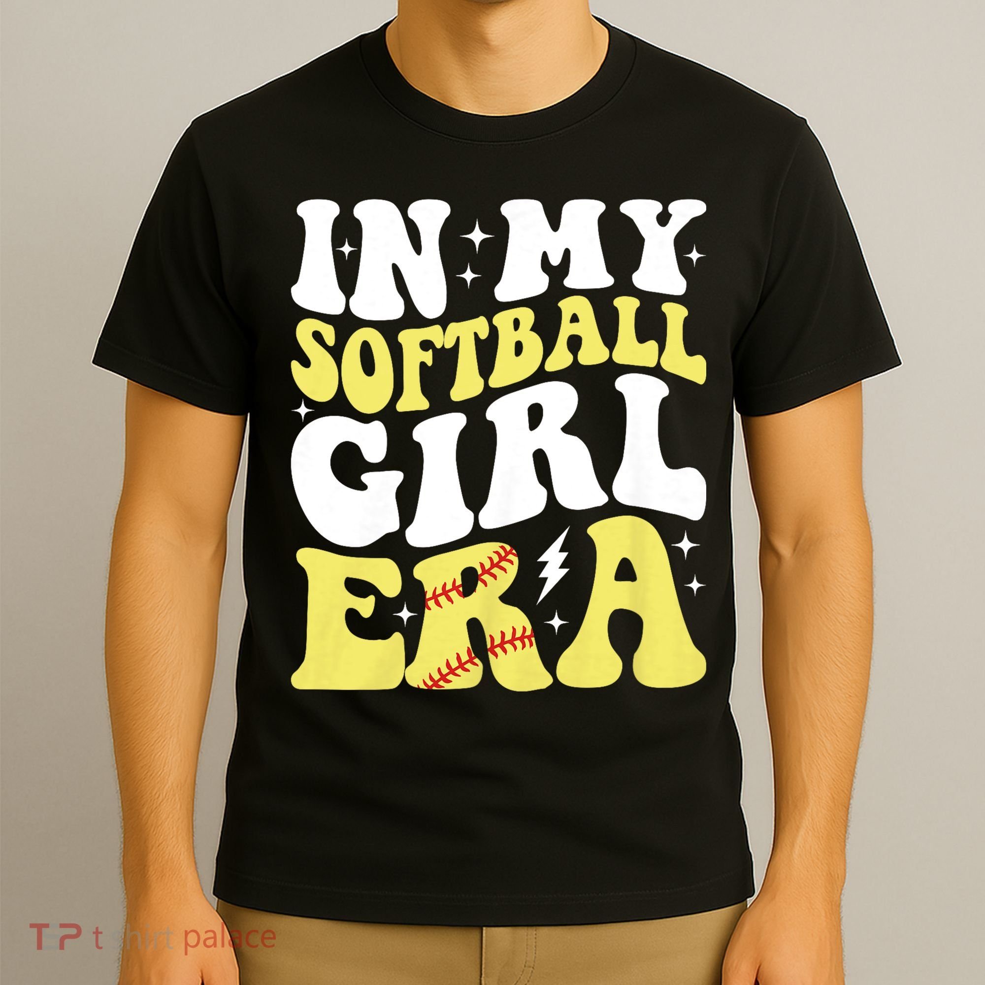 In My Softball Girl Era Retro Groovy Softball Girl T-Shirt