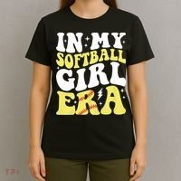 In My Softball Girl Era Retro Groovy Softball Girl T-Shirt thumb 4
