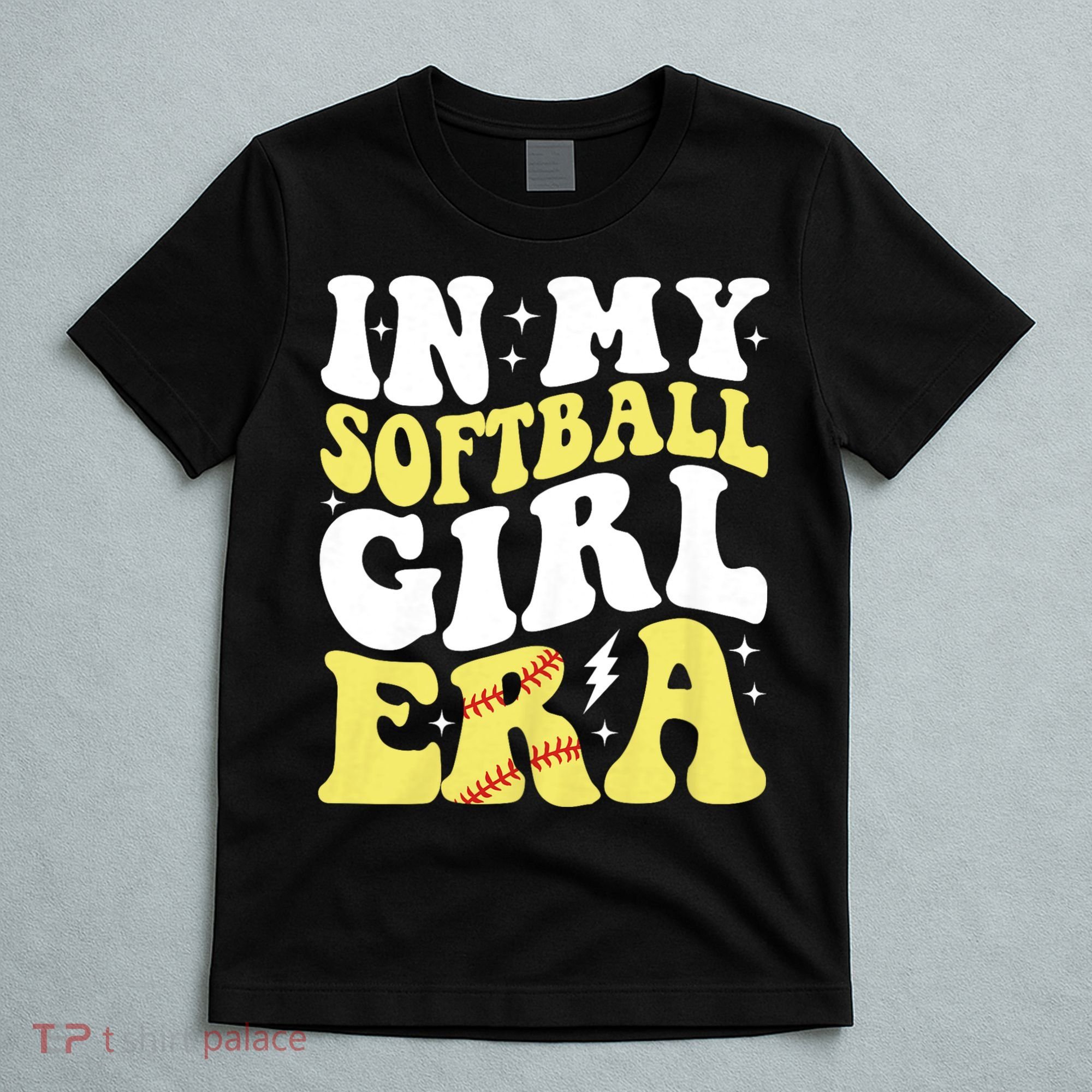 In My Softball Girl Era Retro Groovy Softball Girl T-Shirt