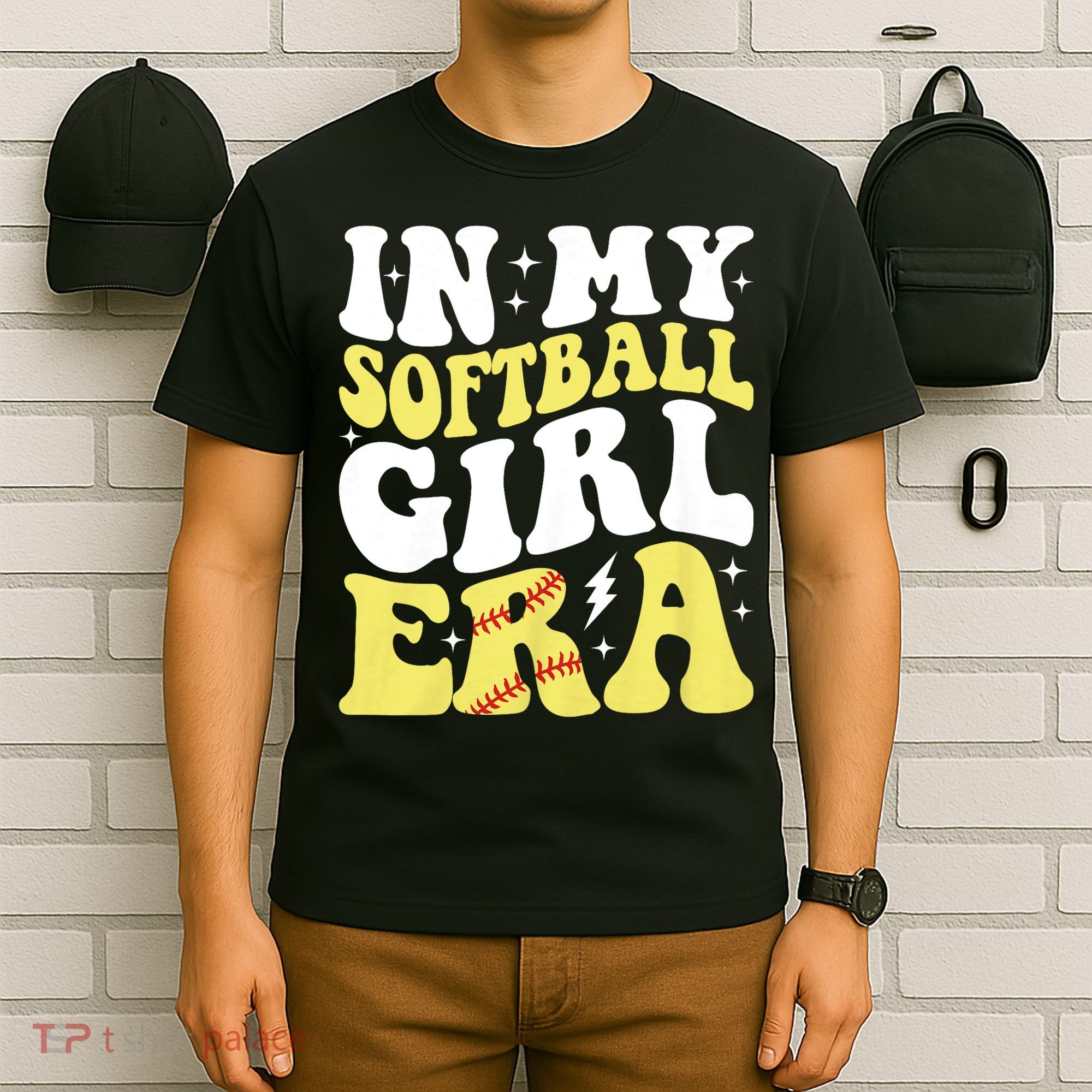 In My Softball Girl Era Retro Groovy Softball Girl T-Shirt