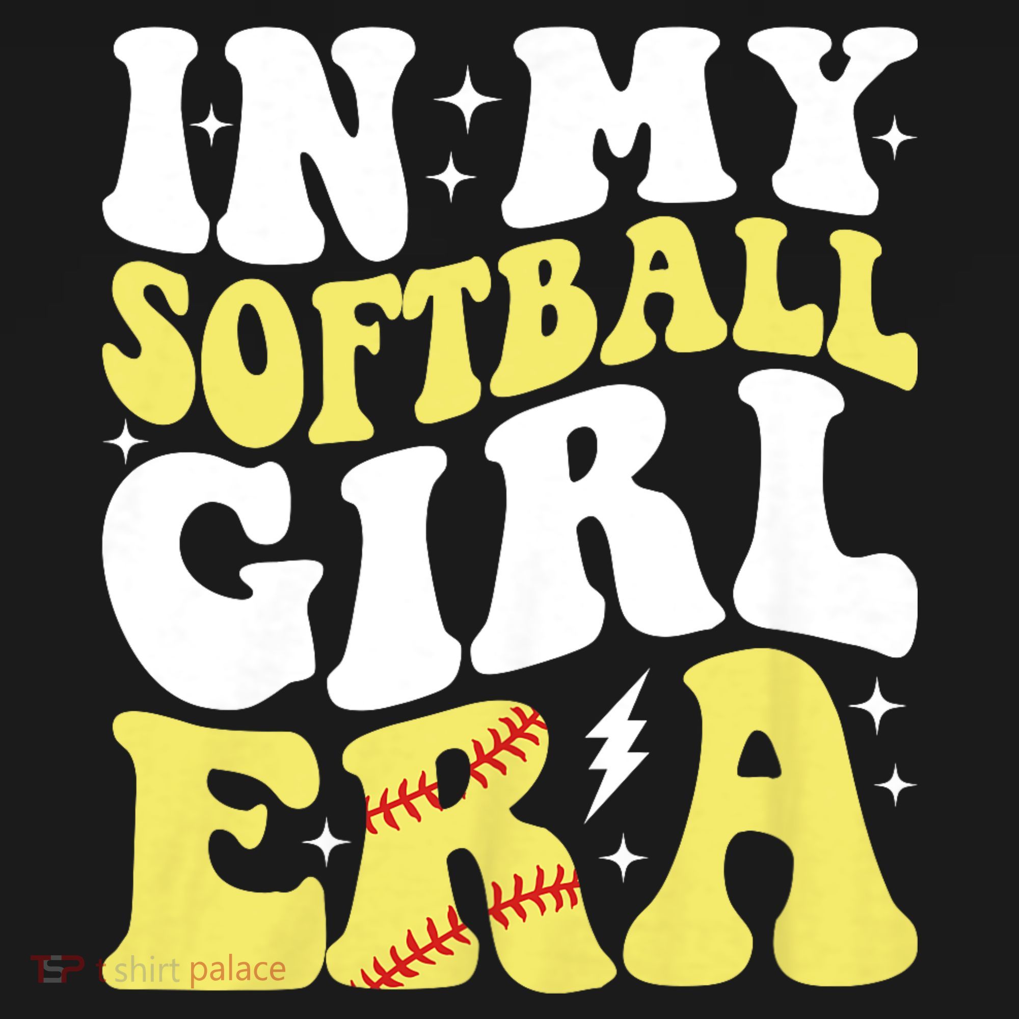 In My Softball Girl Era Retro Groovy Softball Girl T-Shirt