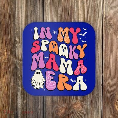 In My Spooky Mama Era Groovy Halloween Mama Spooky Grandma Funny Gift Coaster