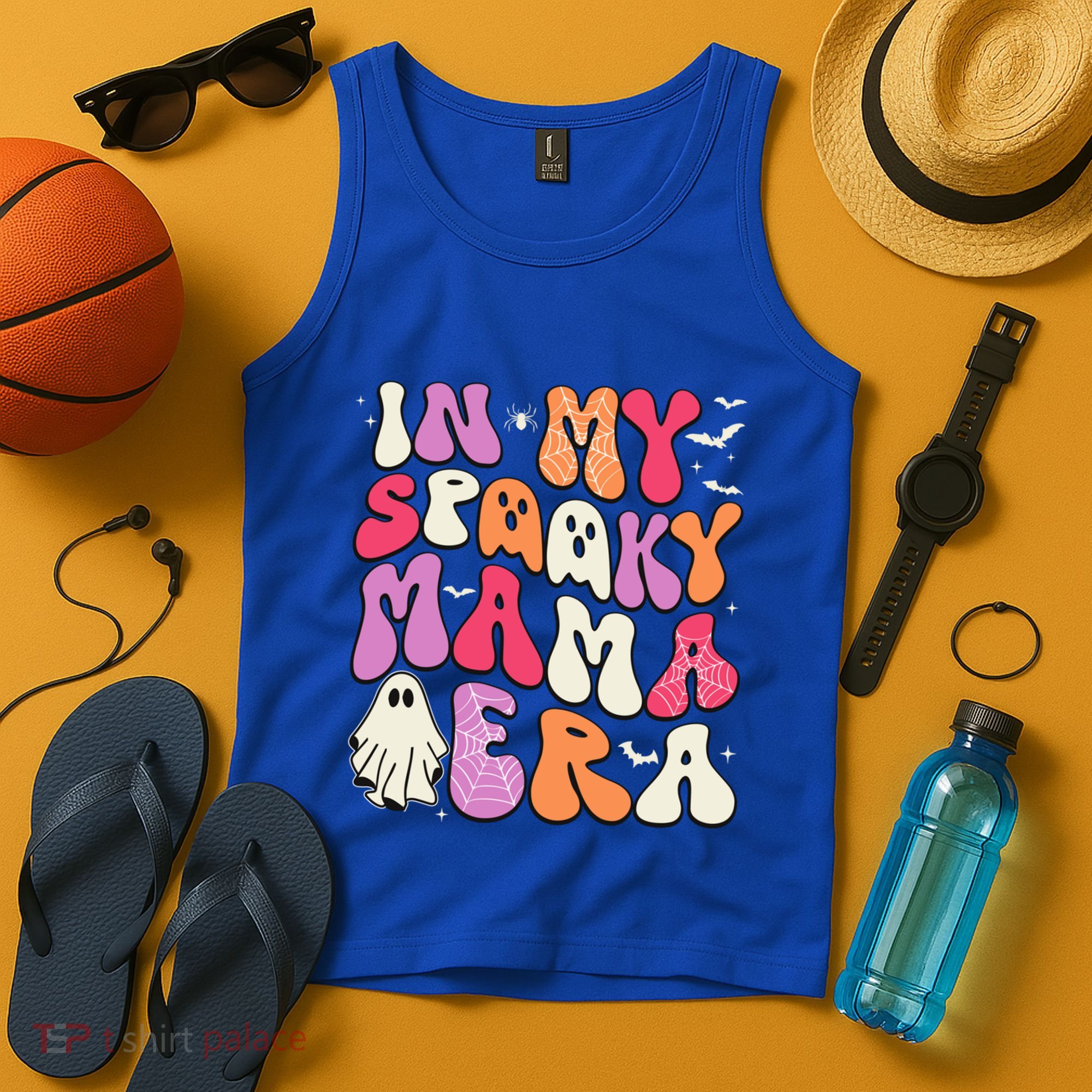 In My Spooky Mama Era Groovy Halloween Mama Spooky Grandma Funny Gift Tank Top