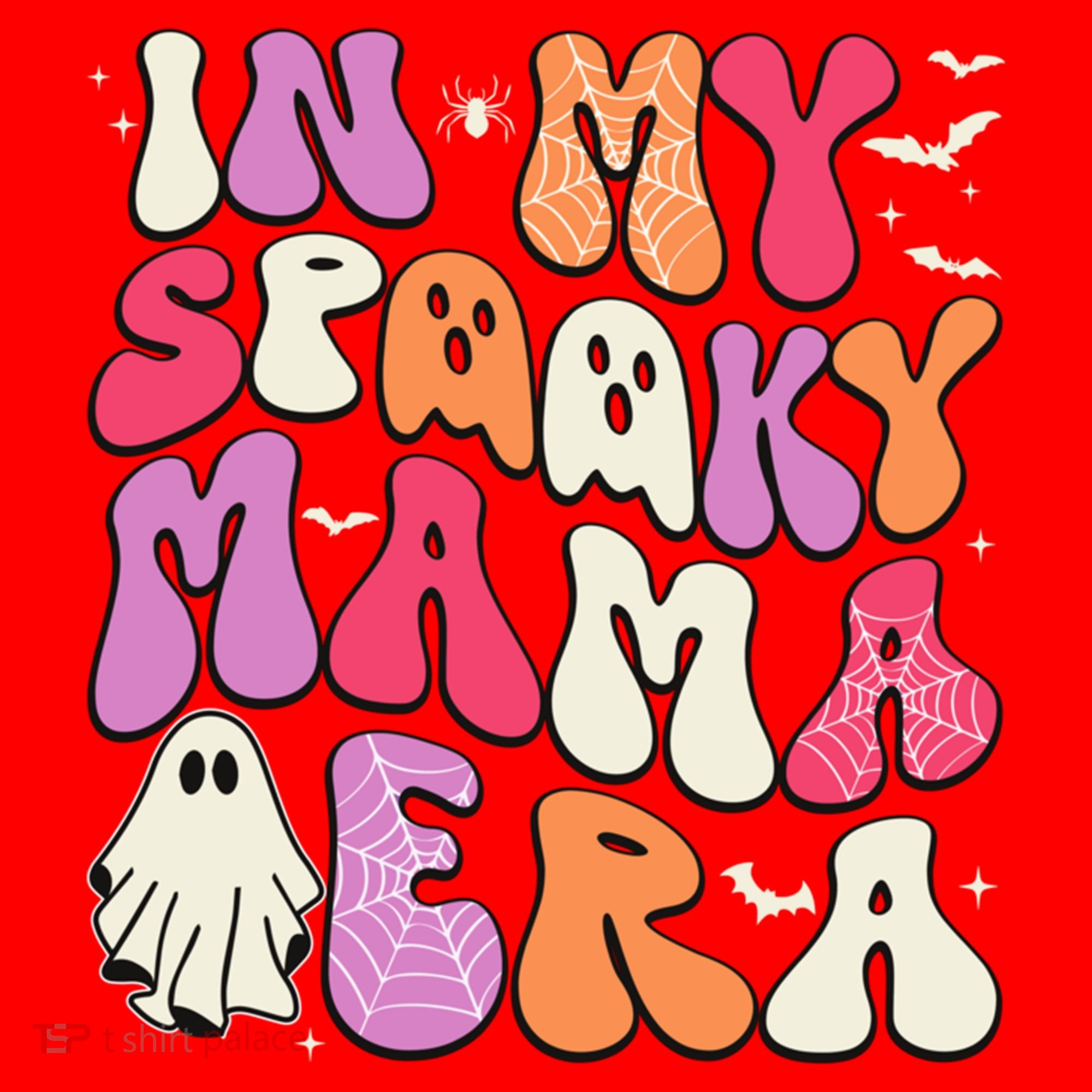 In My Spooky Mama Era Groovy Halloween Mama Spooky Grandma Funny Gift Santa Hat