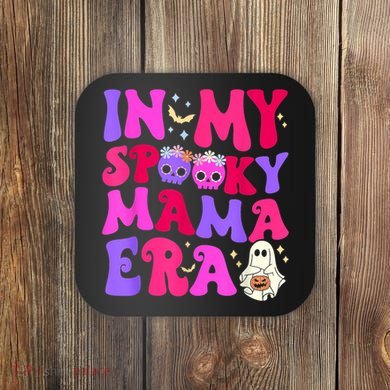 In My Spooky Mama Era Halloween Groovy Witchy Spooky Mom Coaster