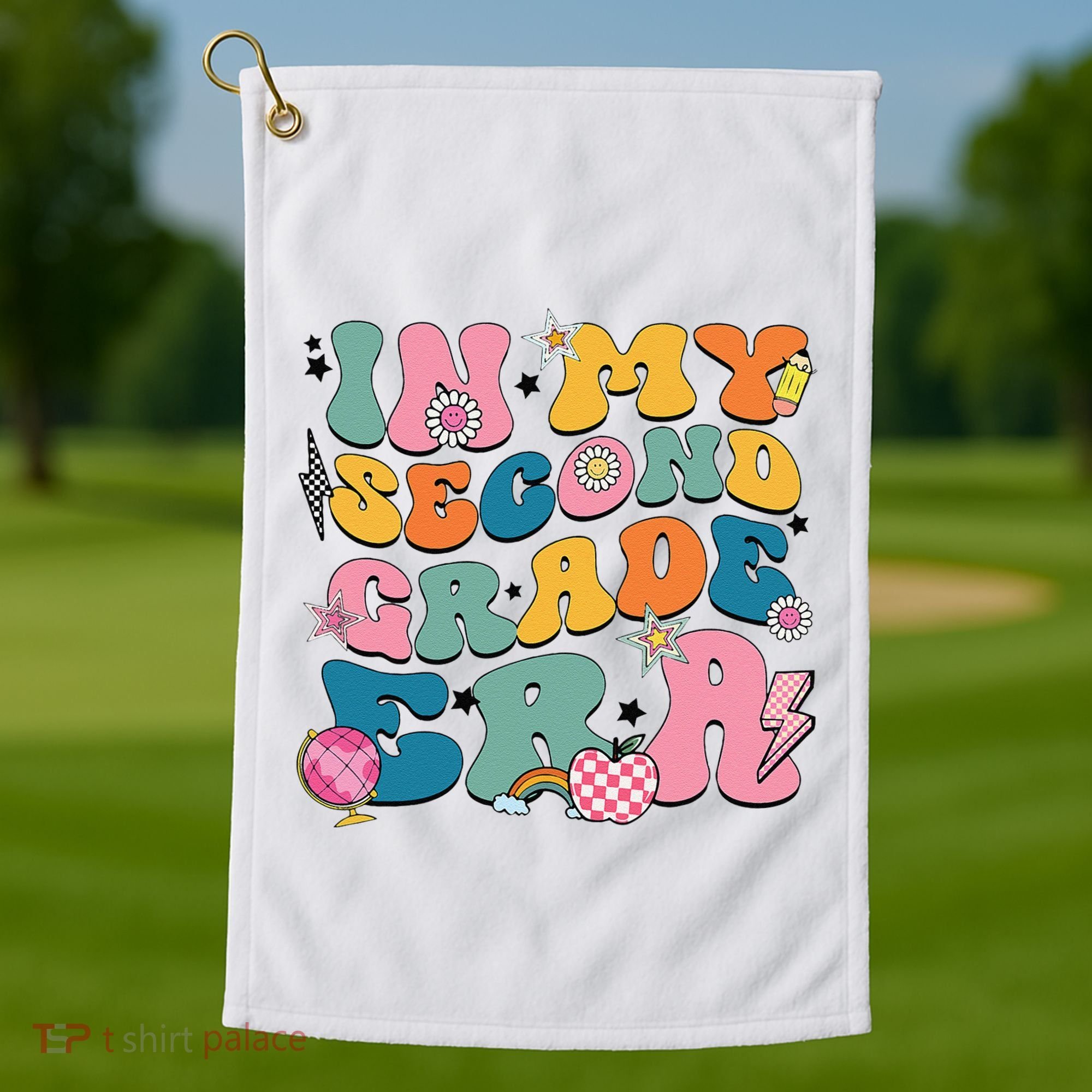 In My Second Grade Era Back To School 2nd Grade Teacher Golf Towel