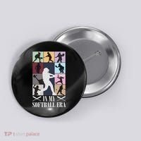 In My Softball Era Funny Softball Girl Player Lover Button thumb 0