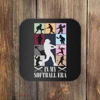 In My Softball Era Funny Softball Girl Player Lover Coaster thumb 0