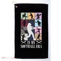 In My Softball Era Funny Softball Girl Player Lover Golf Towel thumb 0