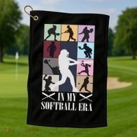 In My Softball Era Funny Softball Girl Player Lover Golf Towel thumb 1