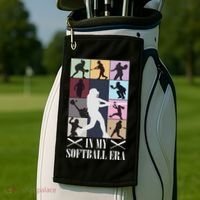 In My Softball Era Funny Softball Girl Player Lover Golf Towel thumb 2