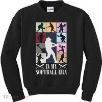 In My Softball Era Funny Softball Girl Player Lover Kids Sweatshirt thumb 0