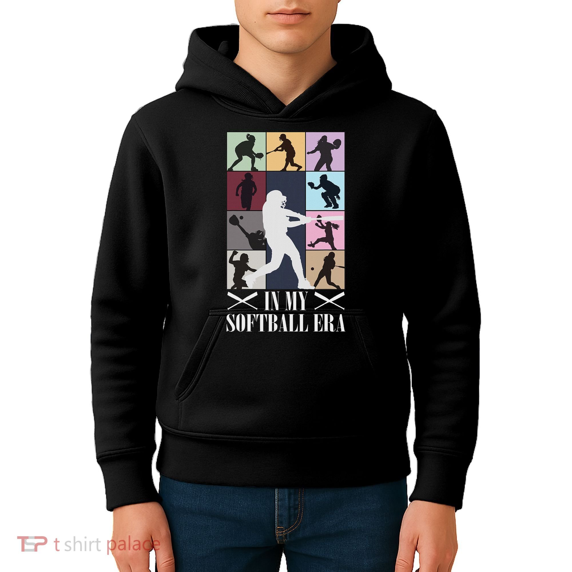 In My Softball Era Funny Softball Girl Player Lover Kids Hoodie