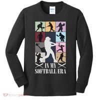 In My Softball Era Funny Softball Girl Player Lover Kids Long Sleeve Shirt thumb 0