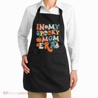In My Spooky Mom Era Funny Halloween Groovy Apron thumb 2