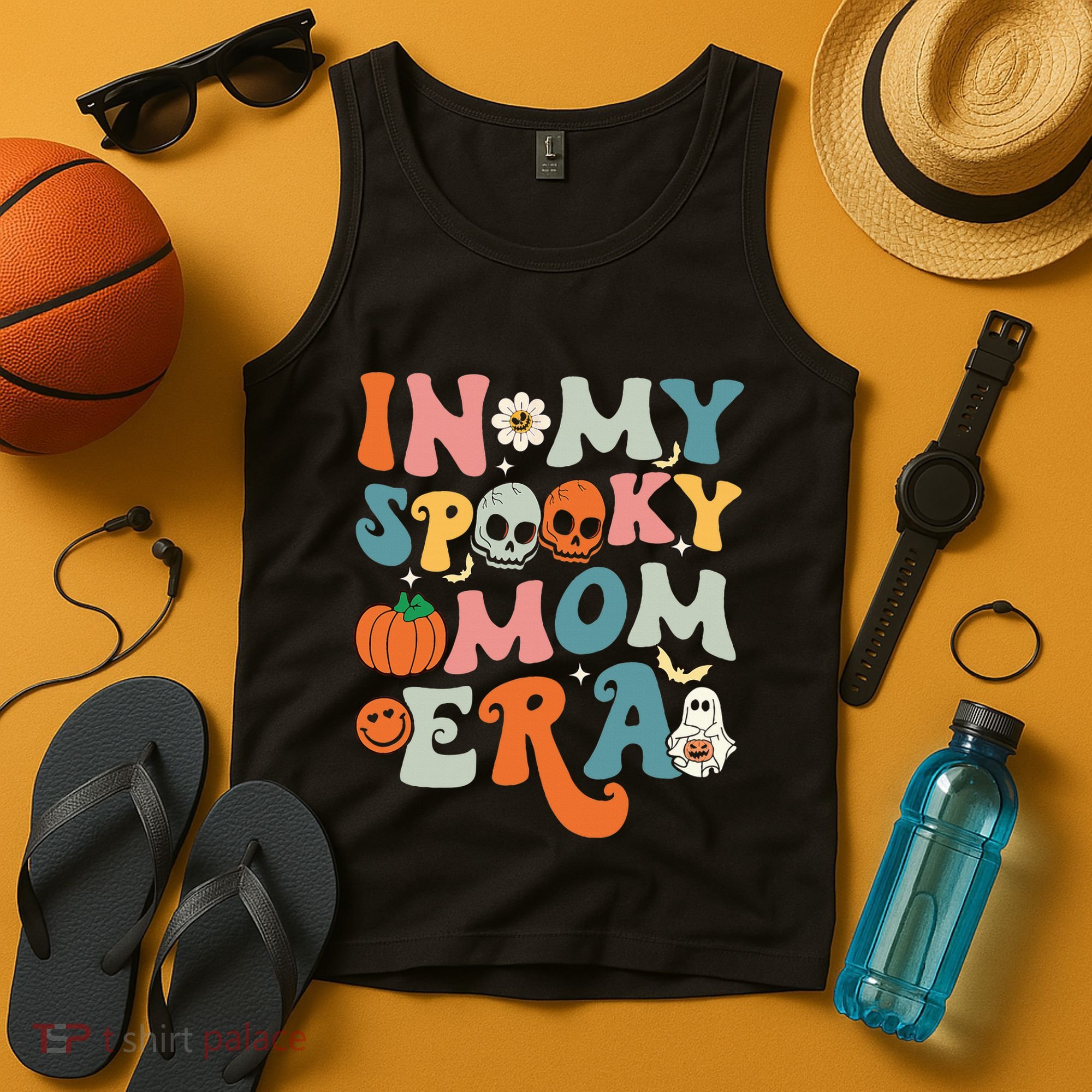 In My Spooky Mom Era Funny Halloween Groovy Tank Top