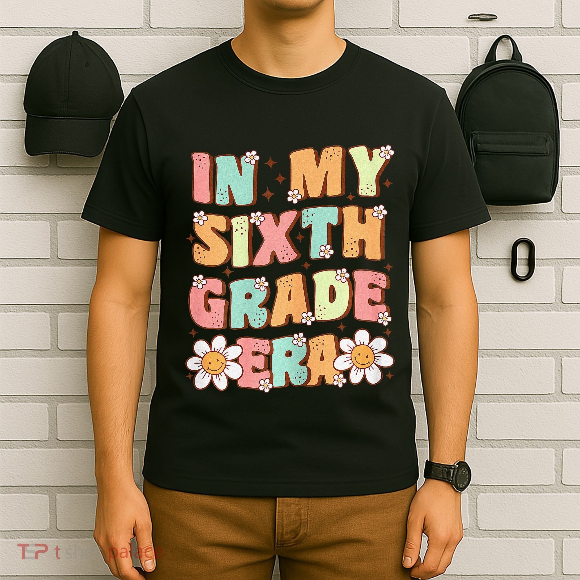 In My Sixth Grade Era Cute Groovy 6th Grade Back To School Gift T-Shirt