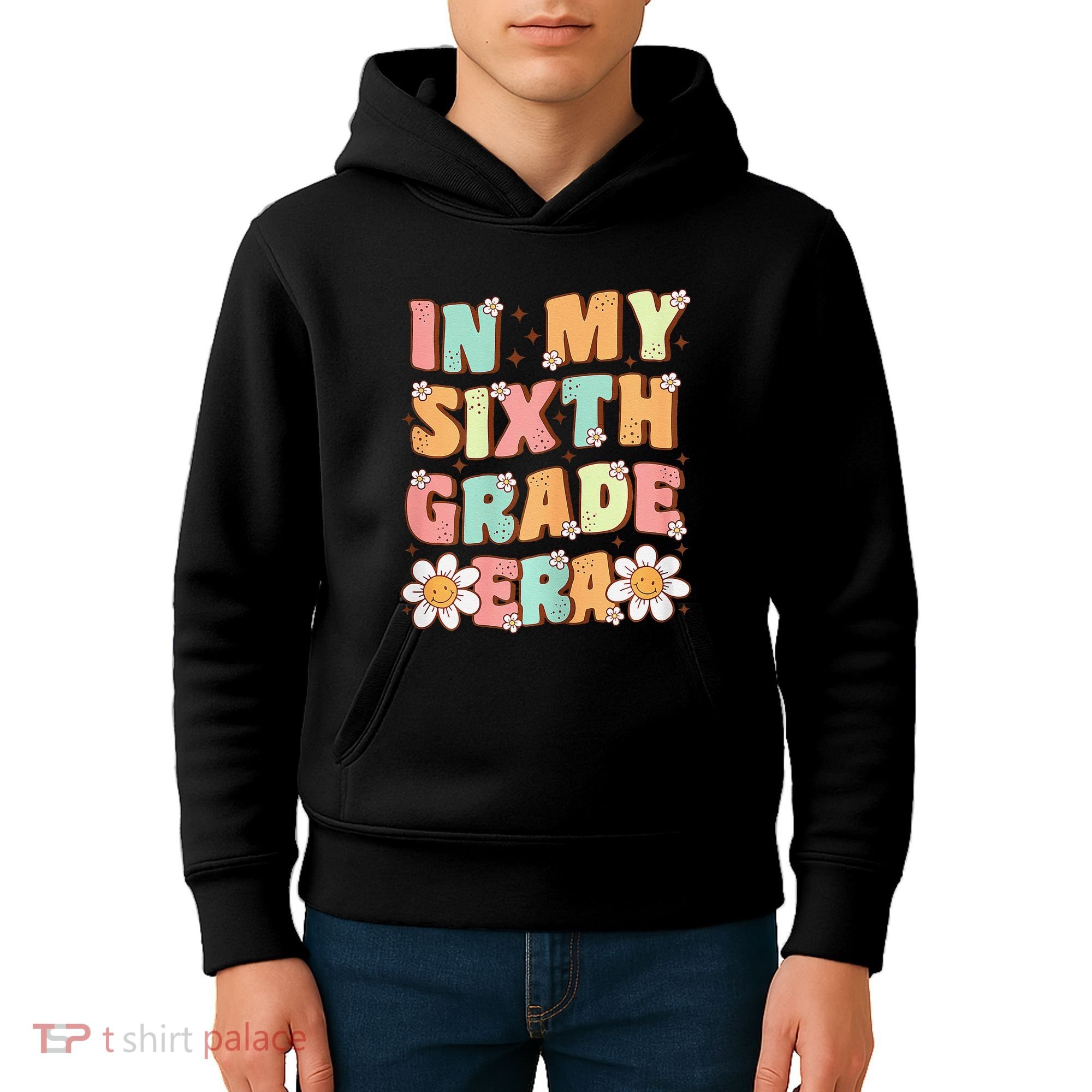 In My Sixth Grade Era Cute Groovy 6th Grade Back To School Gift Kids Hoodie