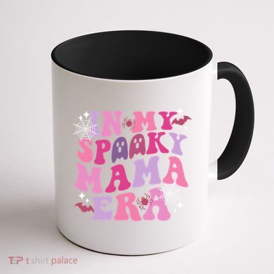 In My Spooky Mama Era Ghost Groovy Halloween Trick Or Treat Great Gift Coffee Mug back