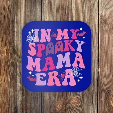 In My Spooky Mama Era Ghost Groovy Halloween Trick Or Treat Great Gift Coaster